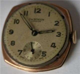 9CT GOLD GENTS JW BENSON WATCH 1956 FULLY WORKING  