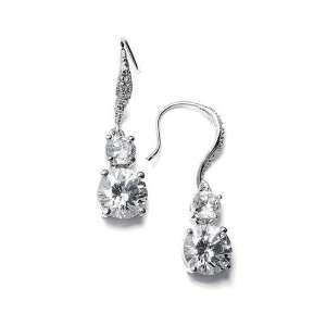    Vintage CZ Drop Wedding Earrings with faux Marcasite Jewelry