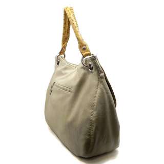 New Beige Yellow Ostrich Fashion Shoulder Bag Hobo Tote Satchel Purse 