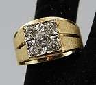 Khoury Mens 14K Gold Diamond Ring with 5