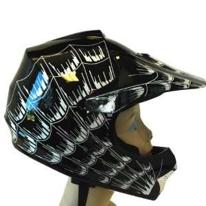 WOW Motocross Youth ATV Dirt Bike Black Spider MX Helmet, L (54 55 CM 