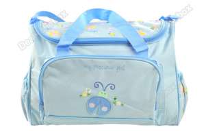 4PC/Set Multi Function Baby Tote Diaper Nappy Bags Blue + Accessories 
