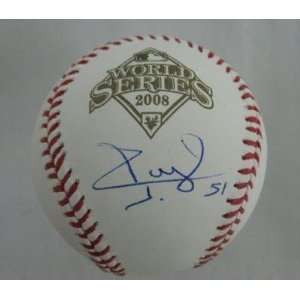 Autographed Carlos Ruiz Baseball   08 World Series PSA DNA 