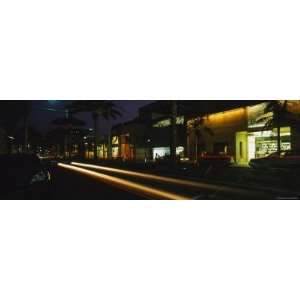 Stores Lit Up at Night, Rodeo Drive, Beverly Hills, California, USA 