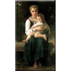  The Two Sisters 9x16 Streched Canvas Art by Bouguereau 