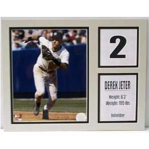 Derek Jeter 11 x 14 Photograph with Statistics in a 11 x 14 Matted 
