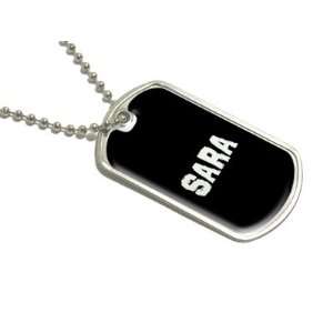 Sara   Name Military Dog Tag Luggage Keychain