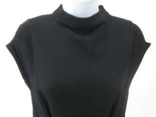 DESIGN HISTORY Black Wool Cap Sleeve Dress Size Large  