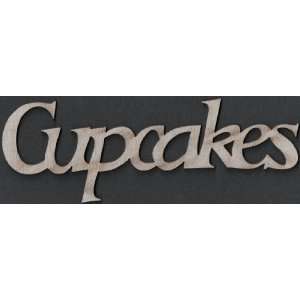  Fabscraps Die Cut Grey Chipboard Word, Cupcakes Arts 