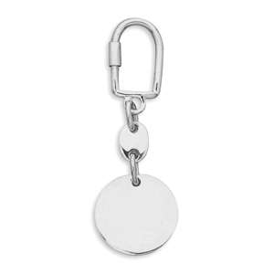 925 Sterling Silver Round Engravable Key Ring  