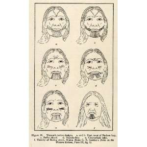  1916 Wood Engraving Women Tattoo Designs Facial Labrador 