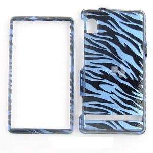   BLUE/BLACK ZEBRA CELL PHONE COVER FOR MOTOROLA DROID A855 Electronics