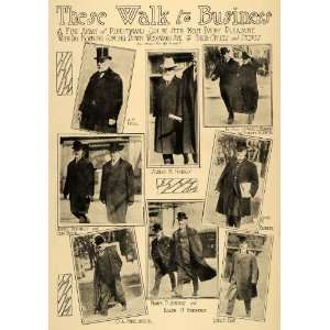  1908 Print Businessmen Walking to Woodward Ave Offices 