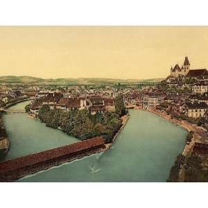  Vintage Travel Poster   Thun and Aare River Bernese 