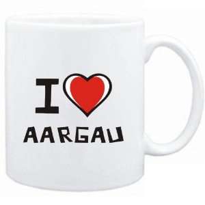 Mug White I love Aargau  Cities 