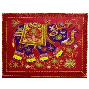  Aari Embroidered Wall Hanging Tapestry In Cotton Fabric 
