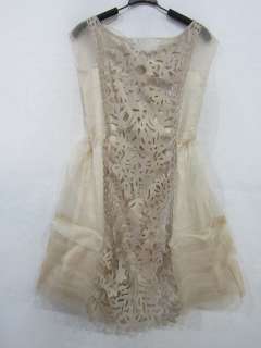  runway brand nwt silk chaste clear sleeveless dress SZ 