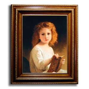  The Story Book by Bouguereau Gold Framed Canvas Ready to 