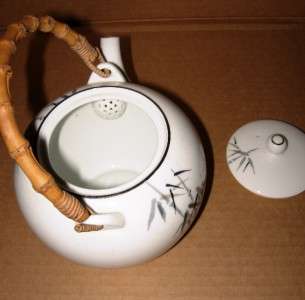 Noritake 2133 BAMBOO Asian Bamboo Handle Teapot Tea Pot  