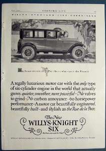 1925 Willys Overland Fine Motor Car Advertisement  
