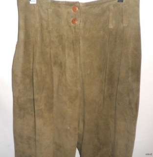 VINTAGE PIA RUCCI GREEN SUEDE PANTS, SIZE 8 TAG $224  
