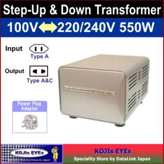 Voltage Step Up & Down Transformer between AC100V and 220/240V 550W 