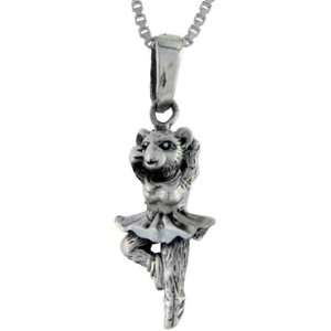  925 Sterling Silver Cat Pendant (w/ 18 Silver Chain), 1 1 