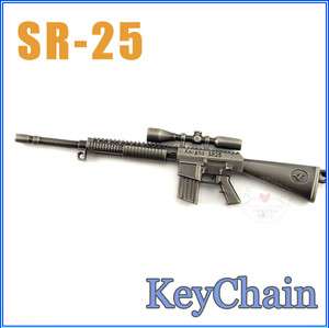 US Knight SR 25 Sniper Miniature Rifle Gun Model Keychain ring 