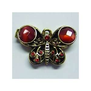  Jolees Boutique Locket Butterfly Antique Gold Indian Red 