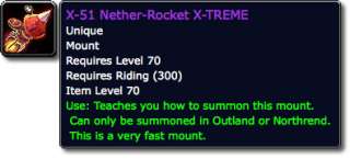 51 NETHER ROCKET MOUNT Warcraft WOW Unscratched Loot  