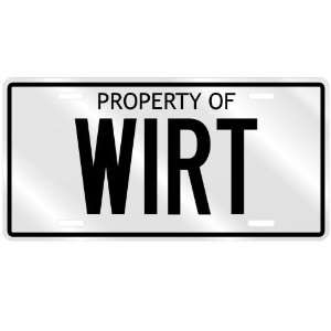  PROPERTY OF WIRT LICENSE PLATE SING NAME