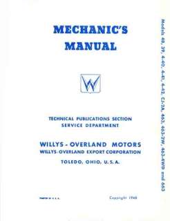 THE WILLYS JEEP JEEPSTER FACTORY SHOP MANUAL 1938 1949  