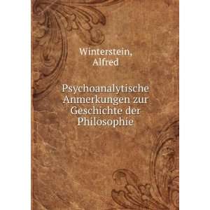   Anmerkungen zur Geschichte der Philosophie Alfred Winterstein Books