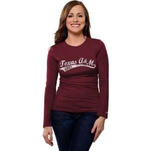  Texas A&M Aggies Womens Distressed Tail Sweep Long Sleeve 