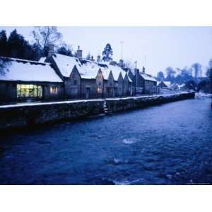  Buildings in Cotswolds Village on Winter Night, Bibury 