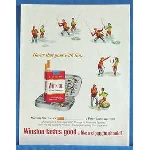  1964 Winston Cigarette Fishing Print Ad (1962)