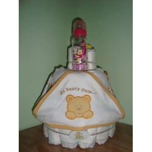  Winnie the Pooh / Bear 3 Layer Diaper Cake (Decorated All 