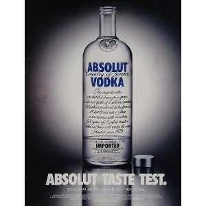   Test Vodka Bottle Steve Bronstein   Original Print Ad