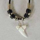 JUMBO SHARK TOOTH FOSSIL ROPE NECKLACE sharks jewelry necklaces 