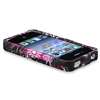 Pink/Black Butterfly Rubber Hard Case Cover+Screen Film Guard for 