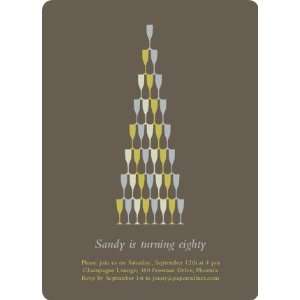 Wine Glasses and Champagne Bottles Party Invitations 