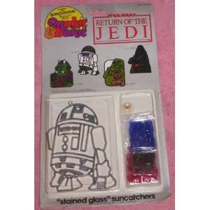  STAR WARS 1983 Stained Glass Suncatcher R2D2 Everything 