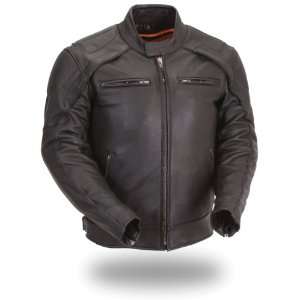  Mens Vented Scooter Jacket with Blacked Out Highly Reflective Piping