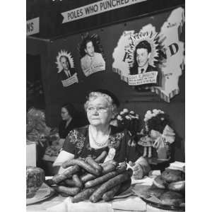 Polish Kielbasa Sausage Piled Among the Various Foods at the Womens 