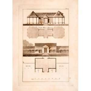  1823 Aquatint Engraving John Plaw Dutch Barn Granary Ferme 