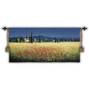  Tuscan Panorama Poppies 53x26 Furniture & Decor