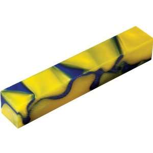    Blue and Yellow Acrylic Acetate Pen Blank