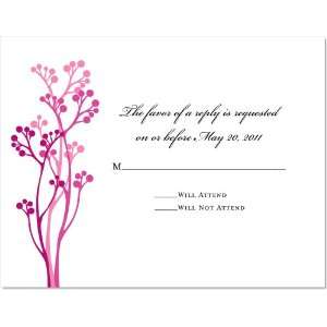  Budding Pink Reply Cards On Shimmer Stock