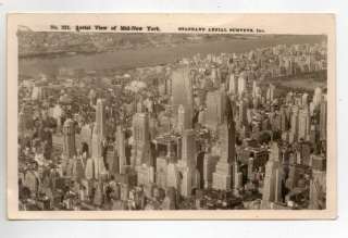 1940s AERIAL VIEW OF MID NEW YORK REAL PHOTO POSTCARD  