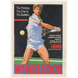  1987 Wimbledon Tennis Tournament art HBO Television Print 